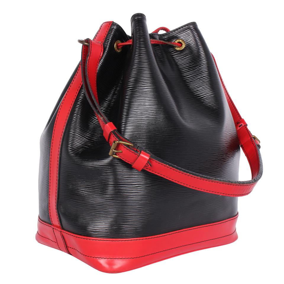 Louis Vuitton Black & Red Epi Noe GM Bag