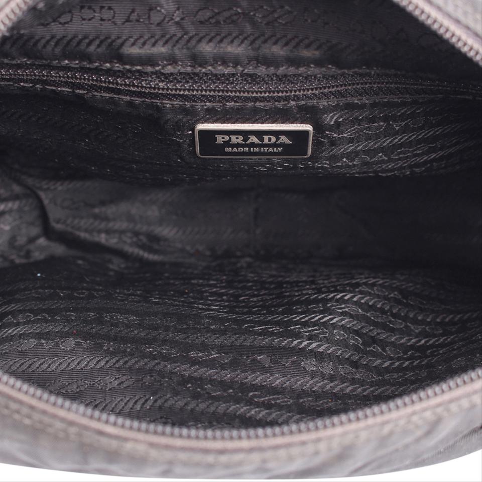 AUTH PRADA TWO TONE LEATHER 2-WAY TOTE CROSSBODY BAG PREOWNED BLACK &  GRAY