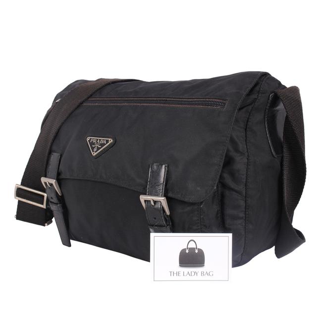 PRADA Messenger bag GM. Golden logo on the very good condition side Black  Nylon ref.628482 - Joli Closet