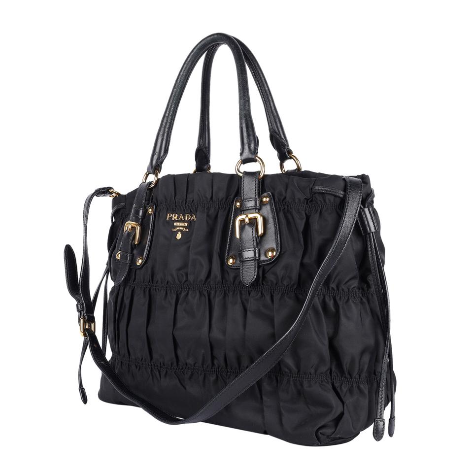 Prada Black Tessuto Nylon and Leather Crossbody Bag